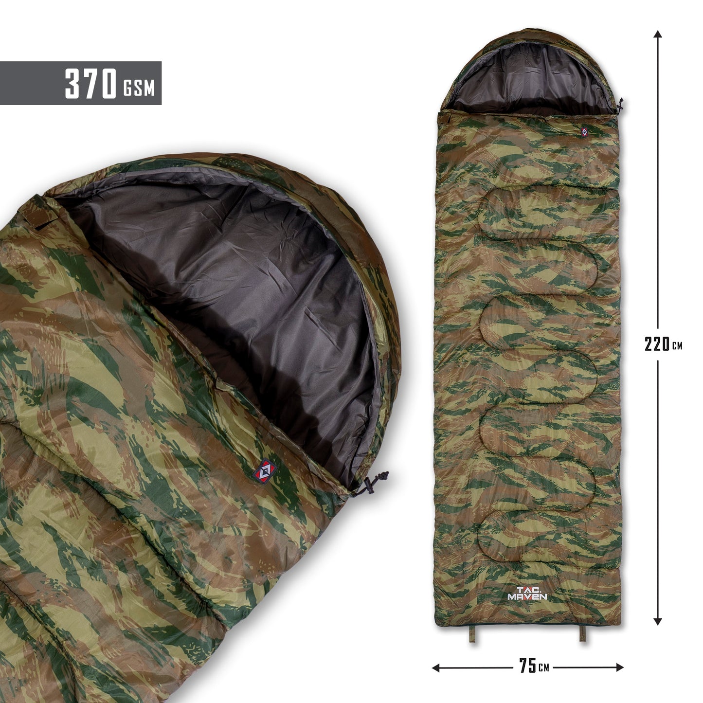 VELIKA VREĆA ZA SPAVANJE 370GR/M² CAMO