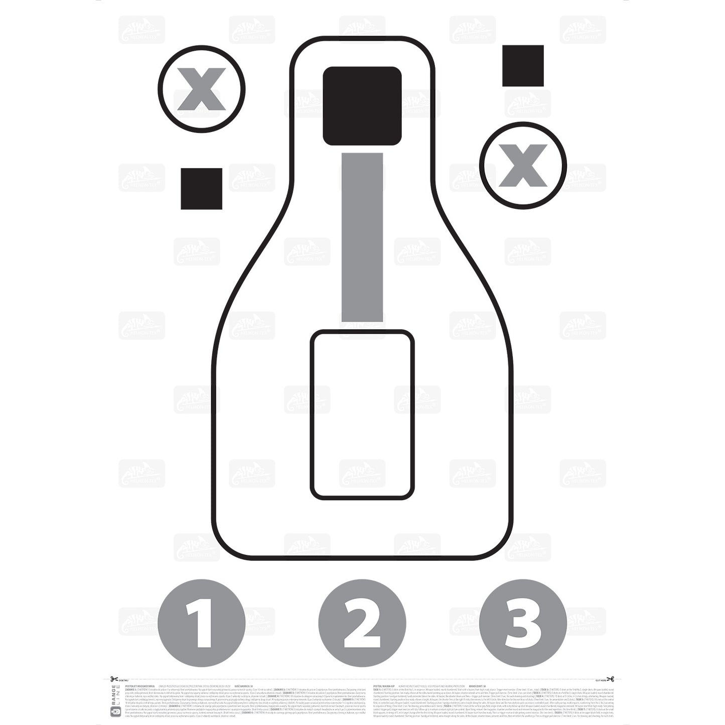 PXQT - PISTOL EXCERCISE/QUALIFICATION TARGET® - PAPIRNE METE- 100 KOMADA