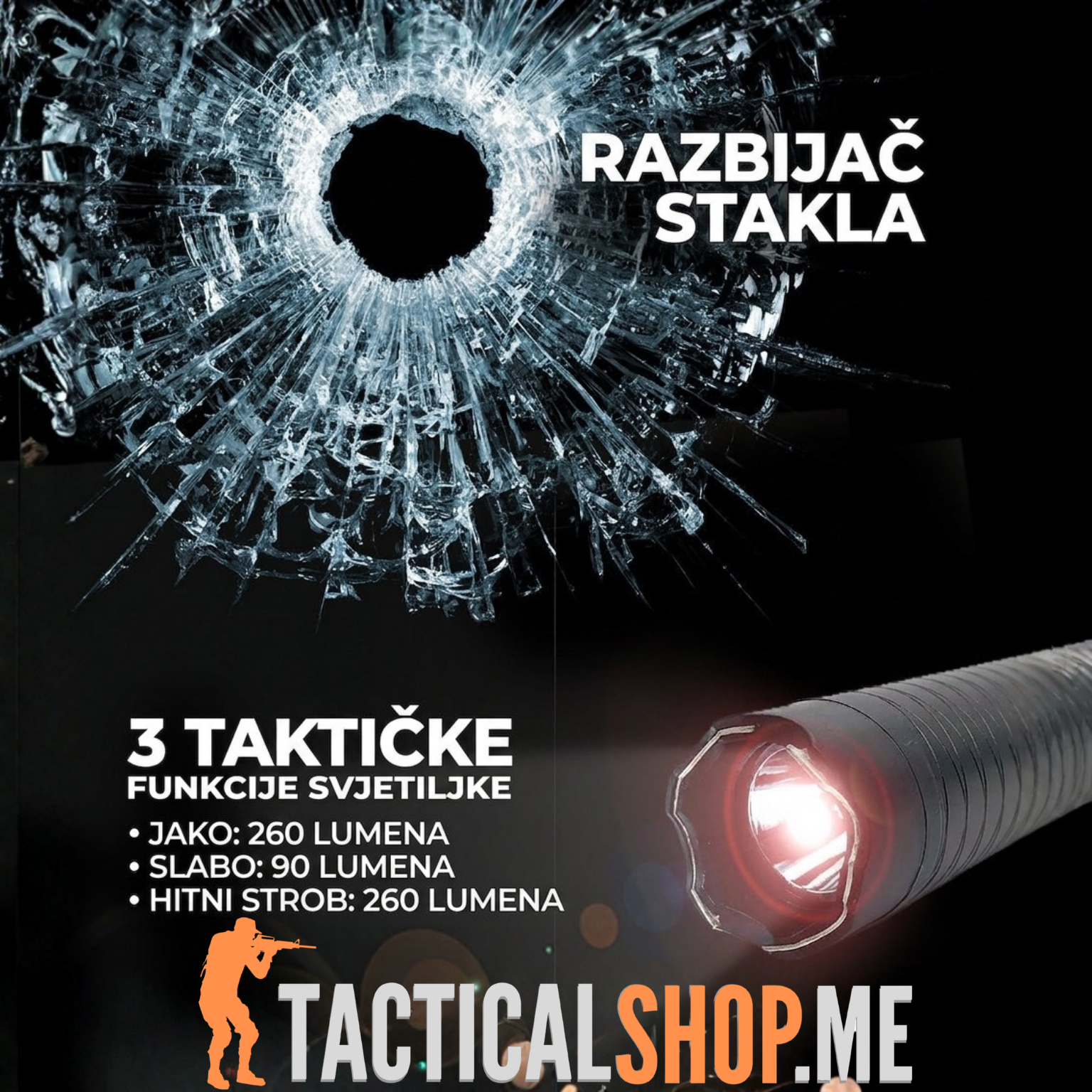 Guard Dog TITAN – Profesionalni elektrošoker palica sa LED lampom