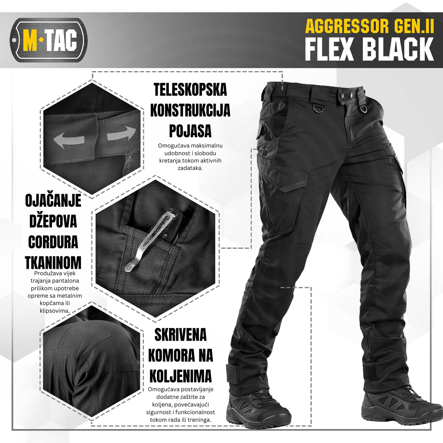 M-TAC Aggressor Gen II Flex taktičke pantalone