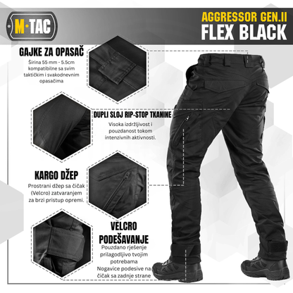 M-TAC Aggressor Gen II Flex taktičke pantalone