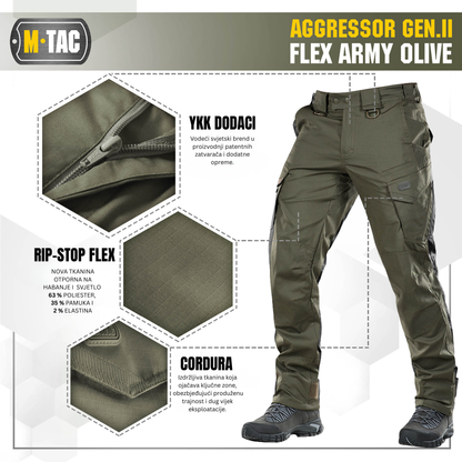 M-TAC Aggressor Gen II Flex taktičke pantalone