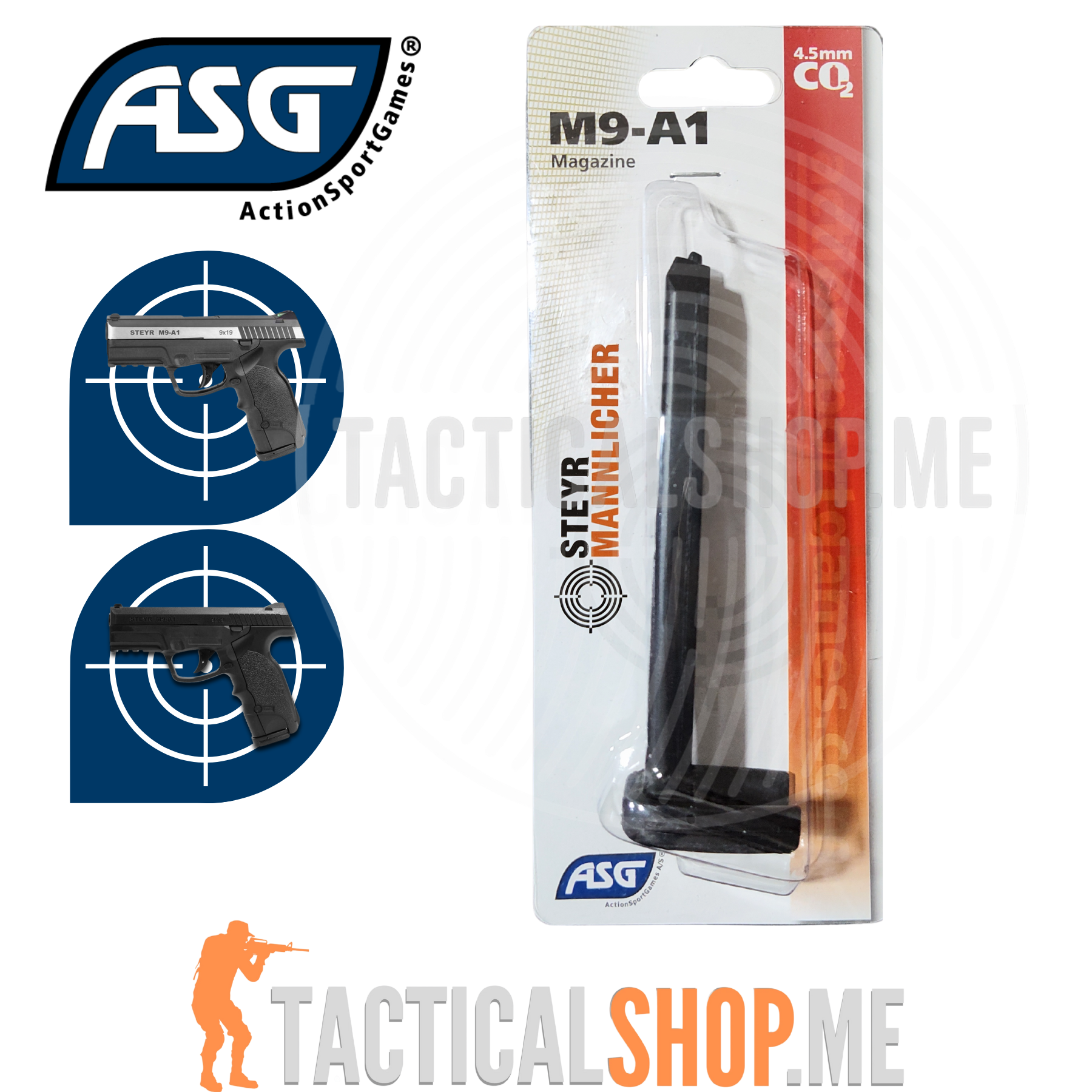 ASG Steyr M9-A1 CO2 4.5mm rezervni okvir – 19 metaka